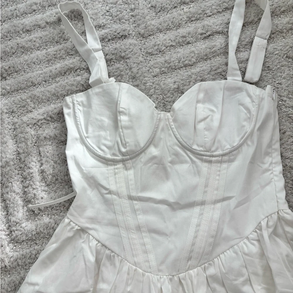 New! Women's White Summer Corsett Dress - Size Small - Picture 3 of 7